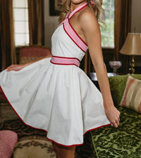 BABY PINK Nova Colorblock Halter Mini Dress in white - women's dress - view 8