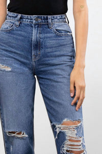 Hidden - Two Tone Distressed Tapered Jeans