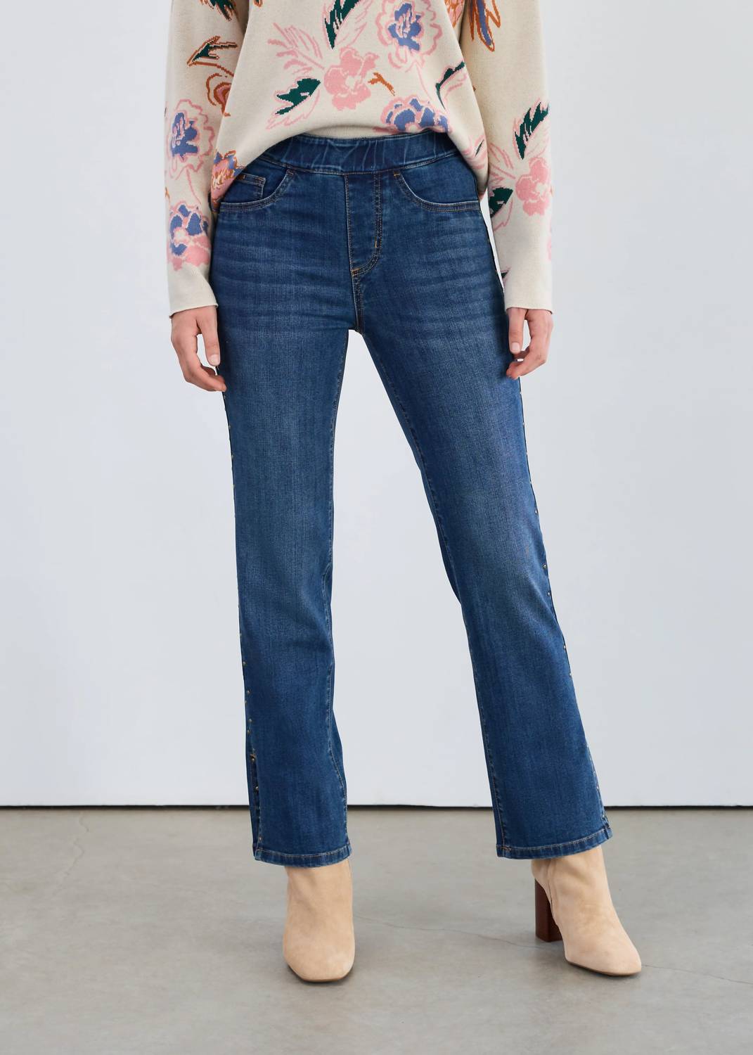 Fdj - Pull On Straight Ankle Denim Jean