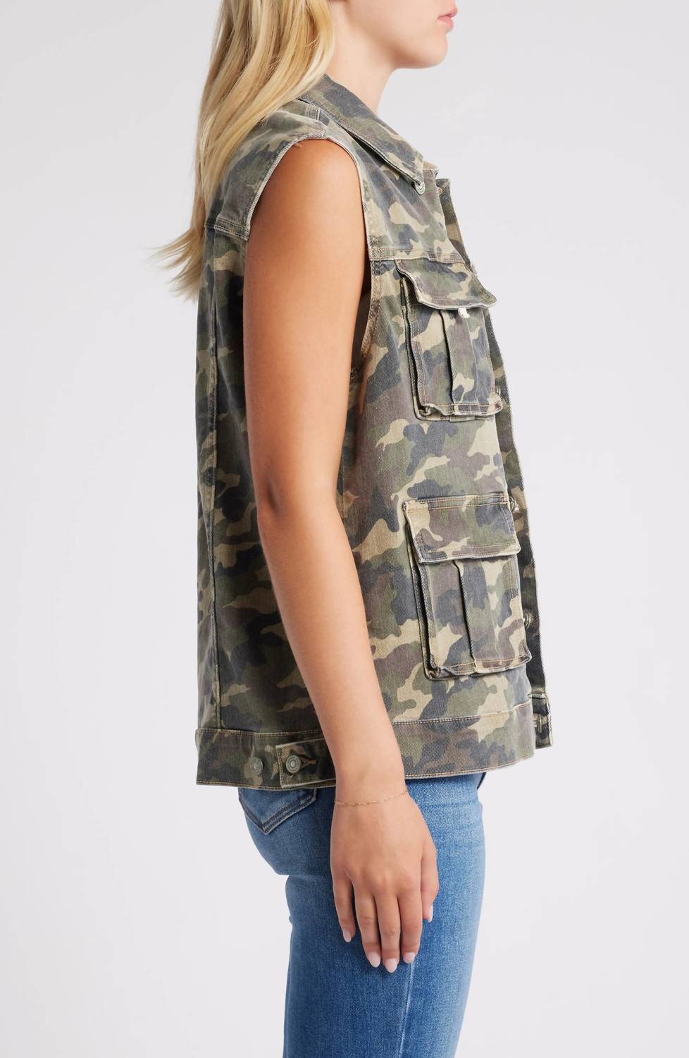 Hidden - Sleeveless Denim Vest