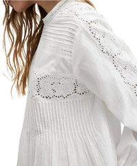 AllSaints Women's Elaia Embroidered Lace Trim Top in white - women's blouse - view 4
