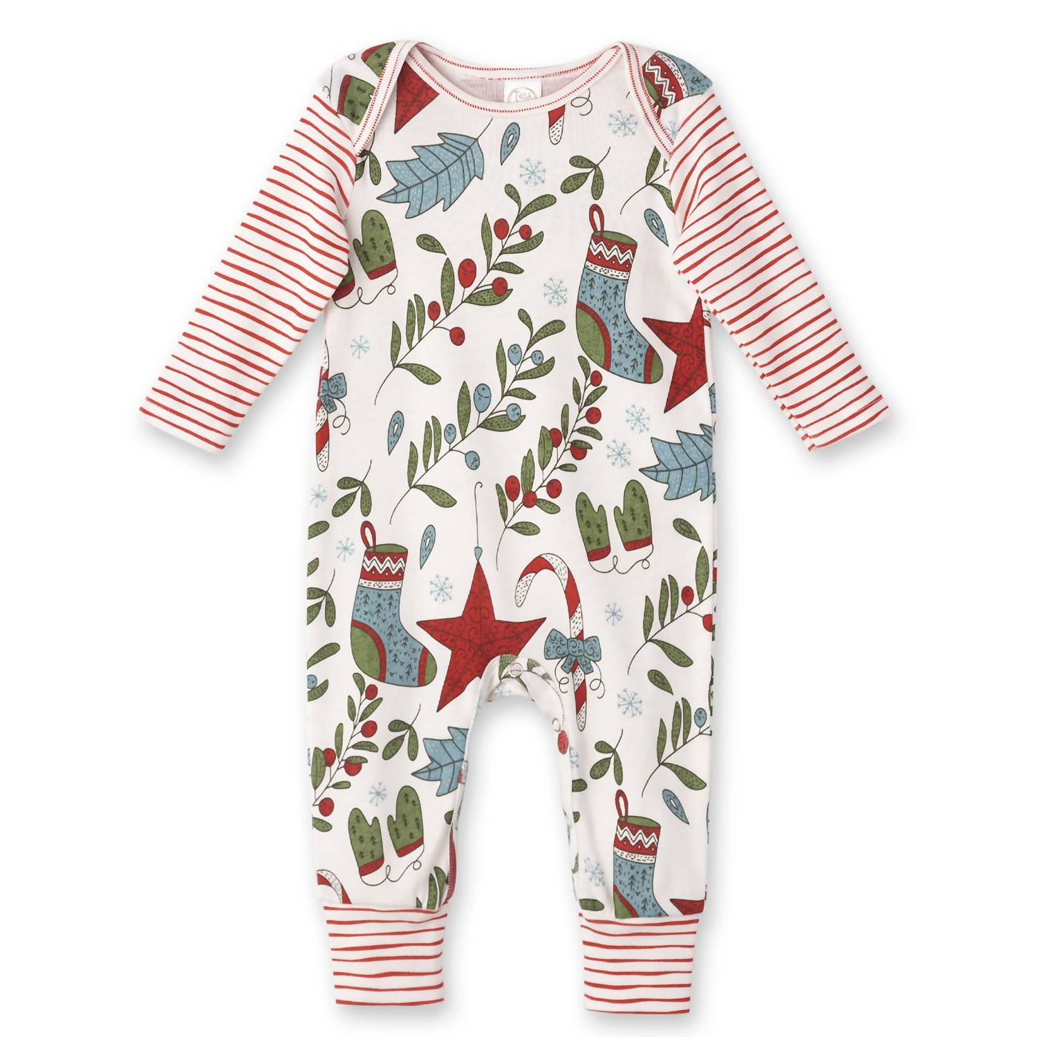 Tesa Babe - Baby Unisex Jolly Holly Christmas Long Sleeve Romper