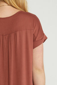 Entro - Jersey Knit V Neckline Maxi Dress With Pockets