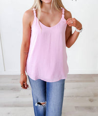 Naked Zebra - Ellie V-neck Tank With Accent Straps