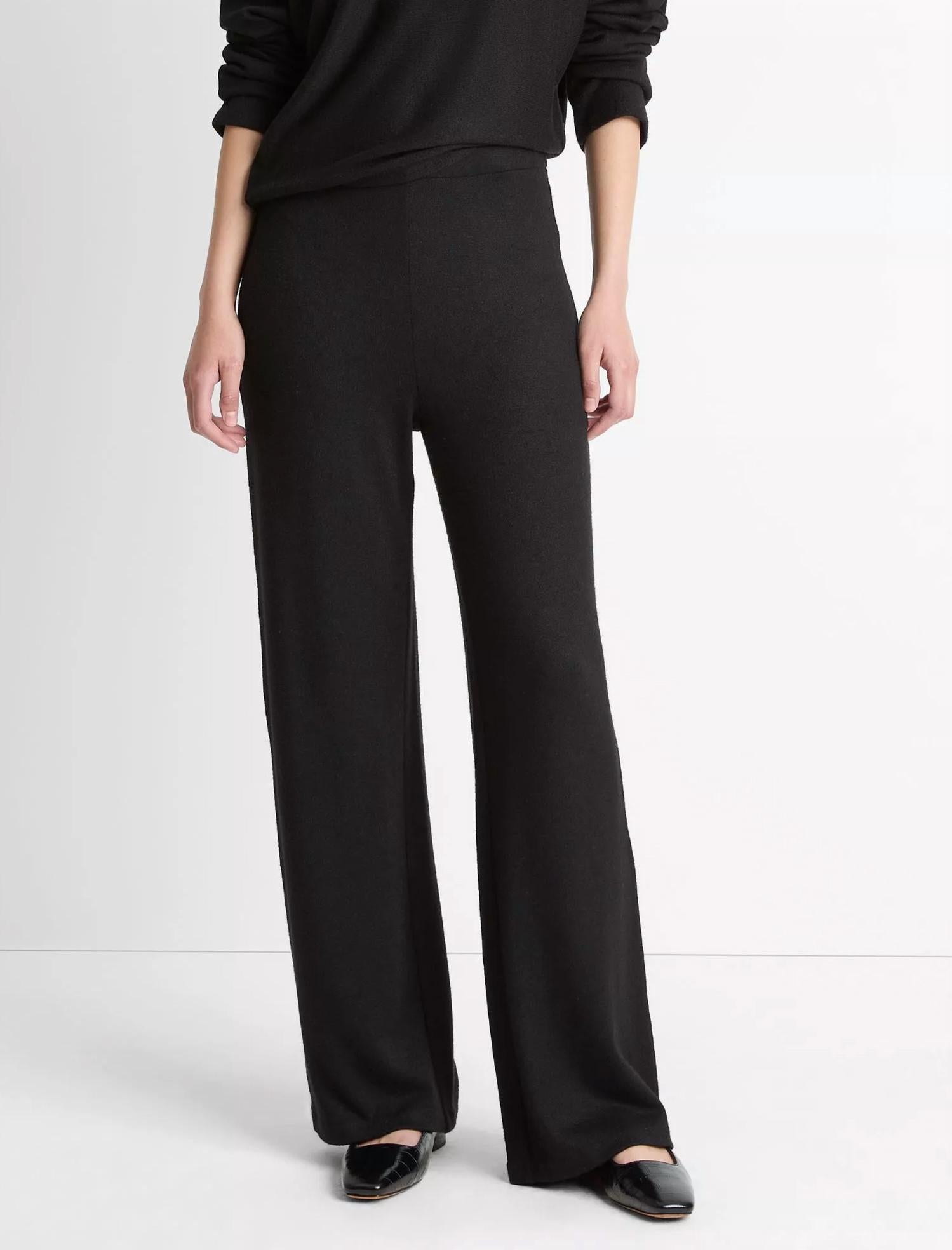 Vince Cozy Wide Leg Pant in black - women's pants