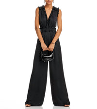 Ramy Brook - Katelyn Ruffle Satin Jumpsuit