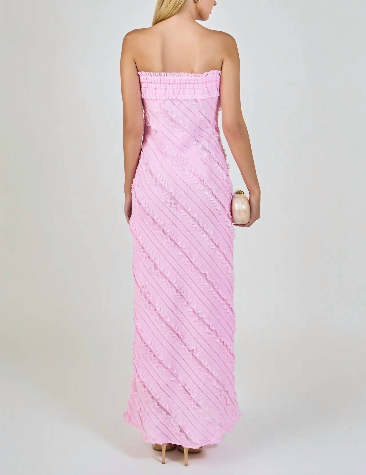 Endless Rose - Juliette Strapless Ruffled Maxi Dress