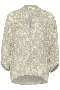 Soaked In Luxury - Osaka Notch Neck Cropped Sleeve Blouse