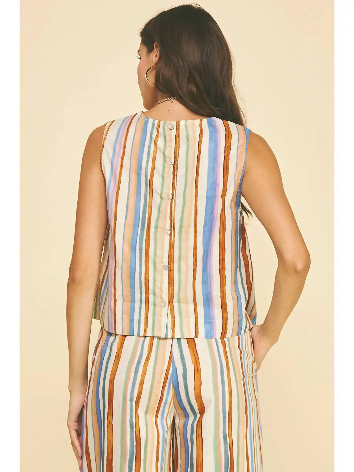 Pinch - Stripe Top with Button