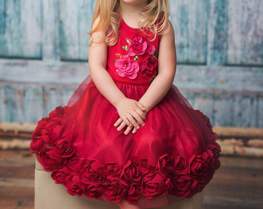 Haute Baby - Toddler Ruby Sparkle Holiday Dress