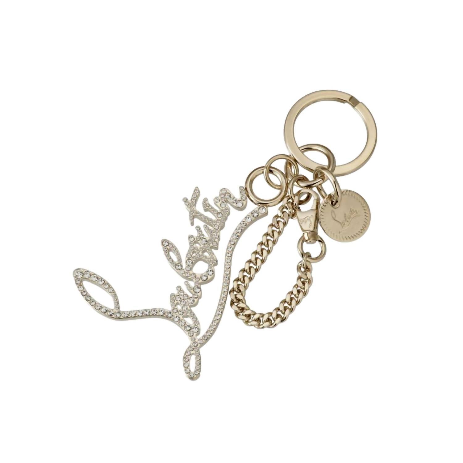 Christian Louboutin - Women's Logo Gold And Crystal Keyring