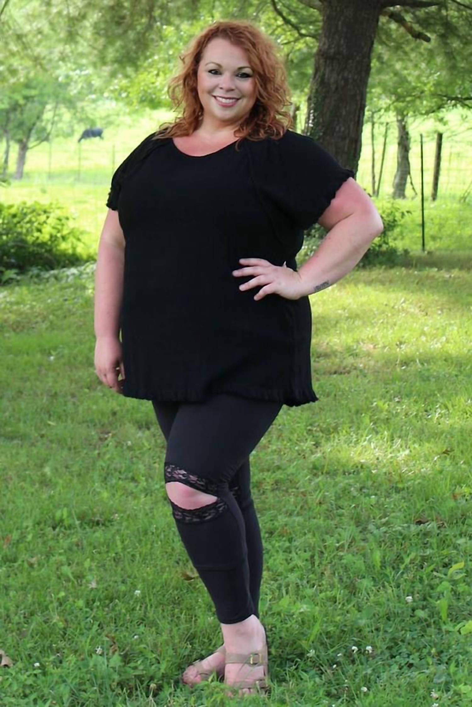 Shirley Stone - Lace Ankle Leggings