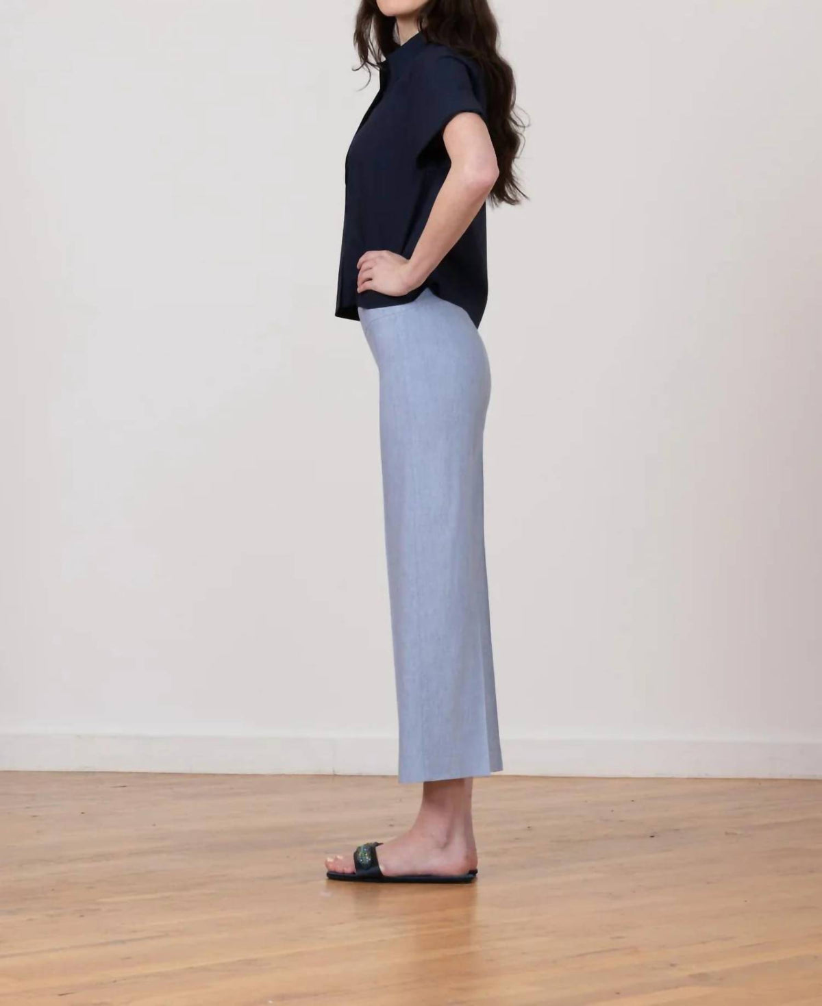 Avenue Montaigne - Alex Chambray Stretch Linen Pant