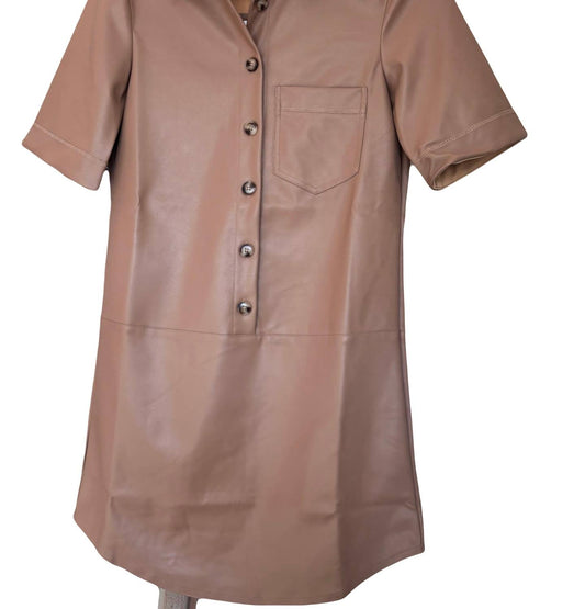 Thml - Women's Faux Leather Shirt Dress