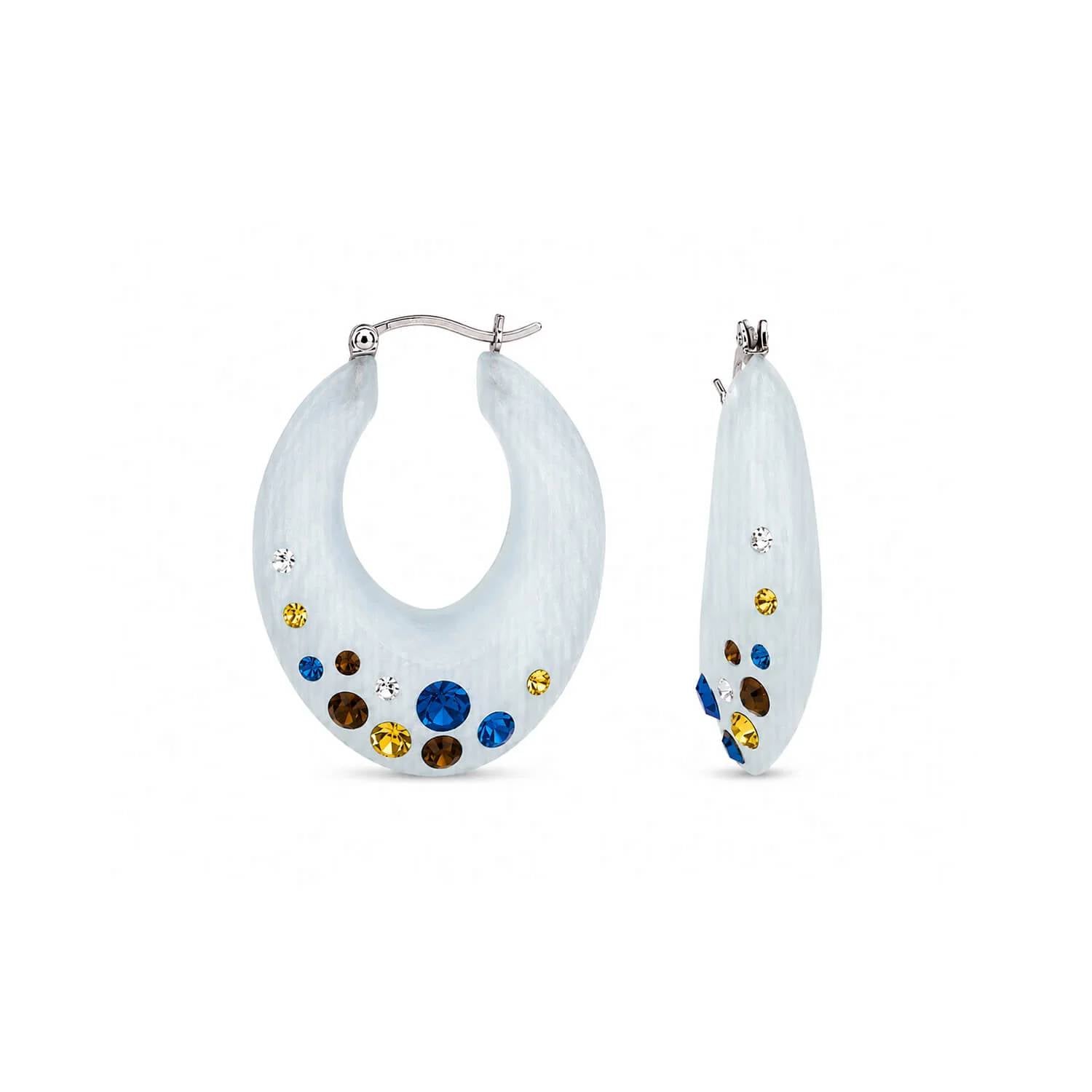 Gold & Honey - Women's Small Marquise Confetti Hoop Earrings