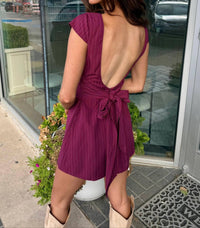 Lucy In The Sky - Pinstripe Back Bow Dress