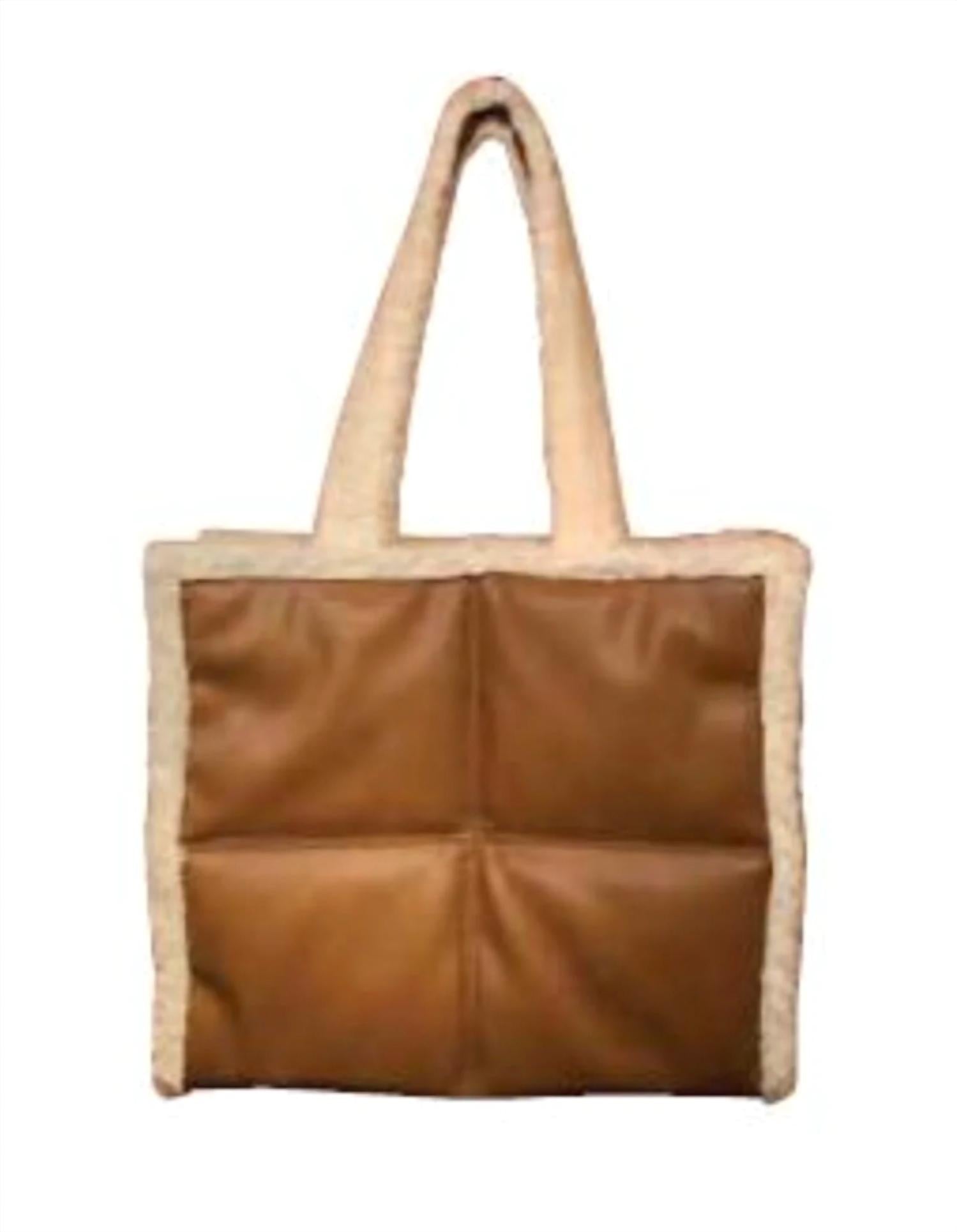 Sondra Roberts - Women's Quilted Shopper with Shearling Trim