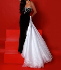 Johnathan Kayne Strapless Organza Gown in black - women's dress