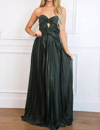 Maniju - Carolina Strapless Pleated Maxi Dress