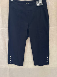 Euro Bengaline Skimmer Capri Pants in black - women's pants - alternate view