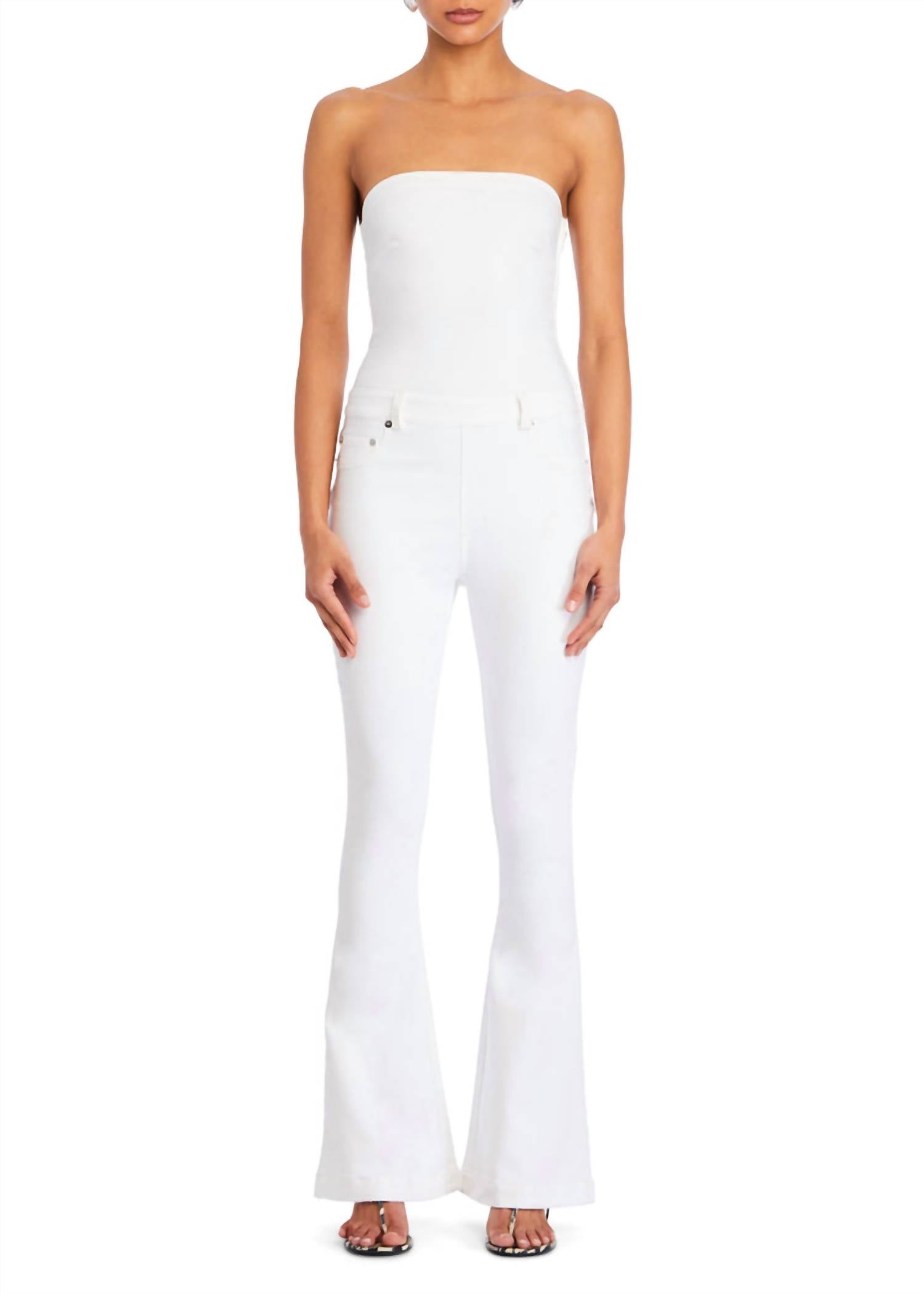 Ser.O.Ya - Jeanette Stretch Denim Flare Jumpsuit