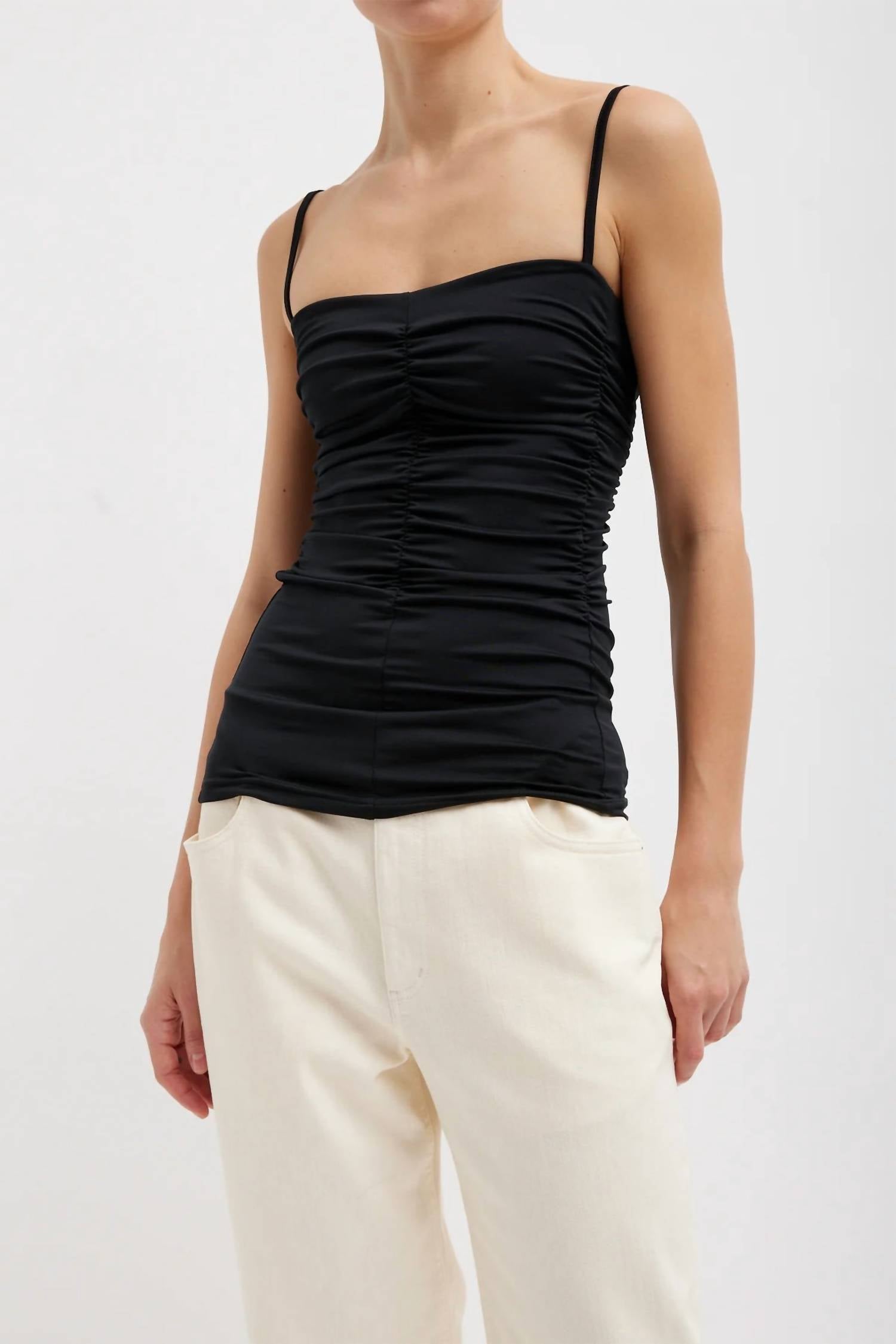 Tibi - Stretch Tech Knit Shirred Cami