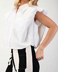 GLAM Power Poplin Shirt in white - women's shirt - view 4
