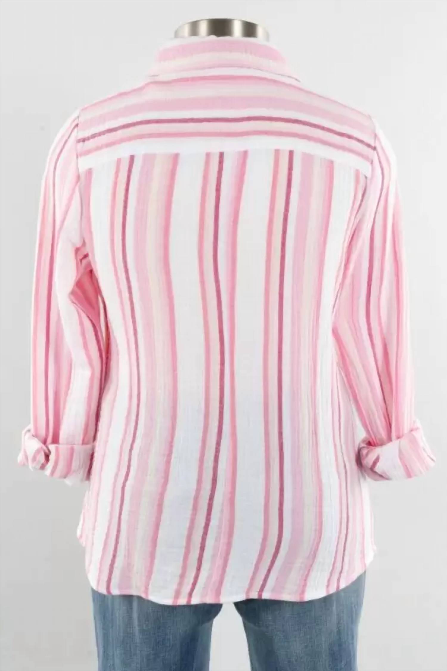 Escape By Habitat - 3/4 Sleeve Cotton Button Down Shirt