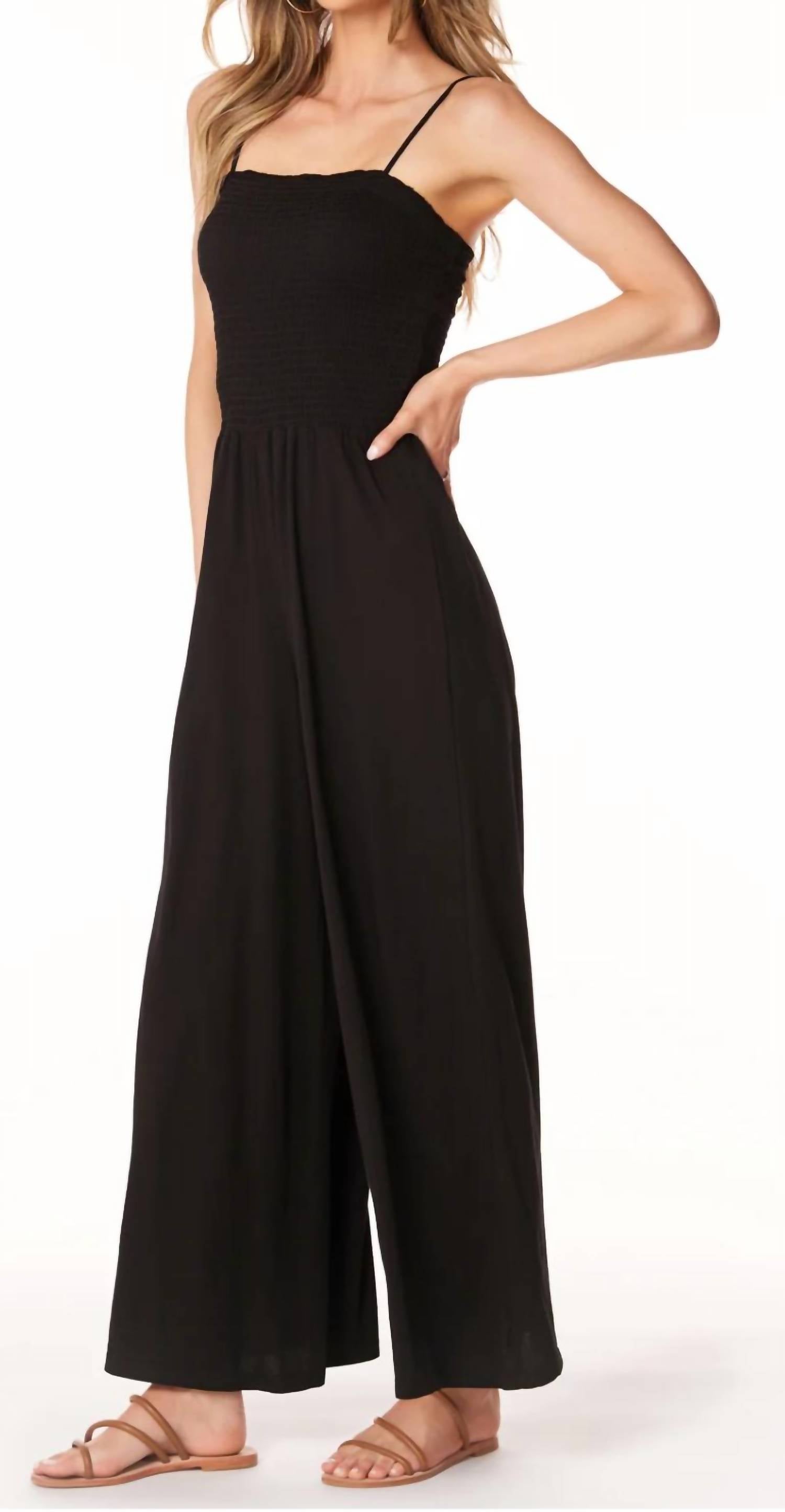 Bobi - Cami Strap Smocked Jumpsuit