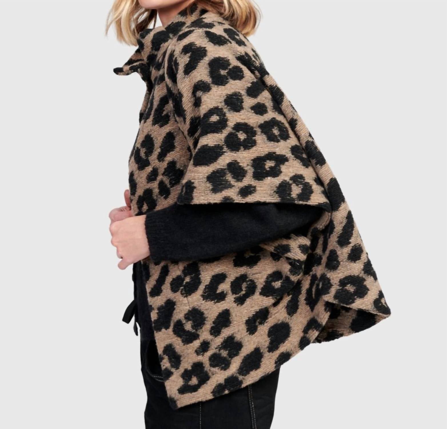 ALEMBIKA Panthera Cozy Cropped Jacket in leopard - women's jacket - alternate view