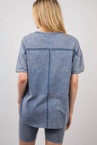 Very J - Washed Stretchy Knit Activewear Top & Shorts