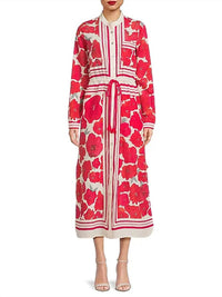 Hope For Flowers - Scattered Poppy Drawstring Shirtdress
