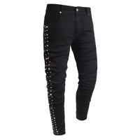 Barocco - Men's Denim Jeans With Studded Sides