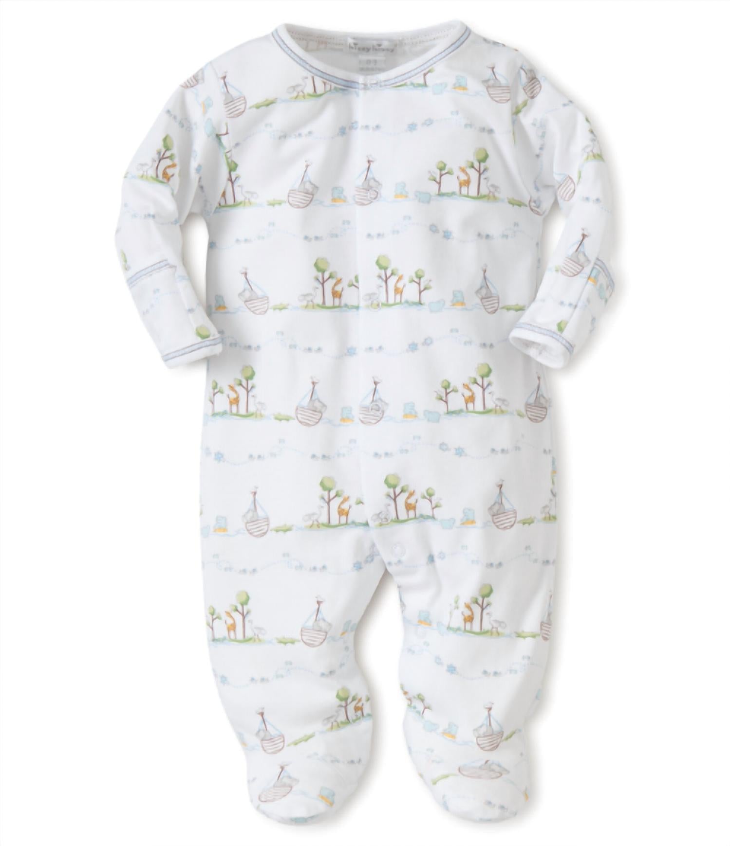 kissy kissy Kid's Preemie Noah's Print Footie & Hat in white - kids' item - detail view