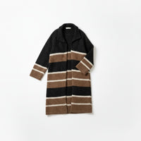 Promesa - Colorblock Stripe Collared Open-front Cardigan