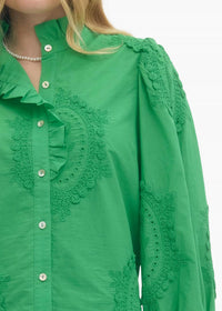entro Susie Embroidered Top in green - women's long sleeve top - view 4