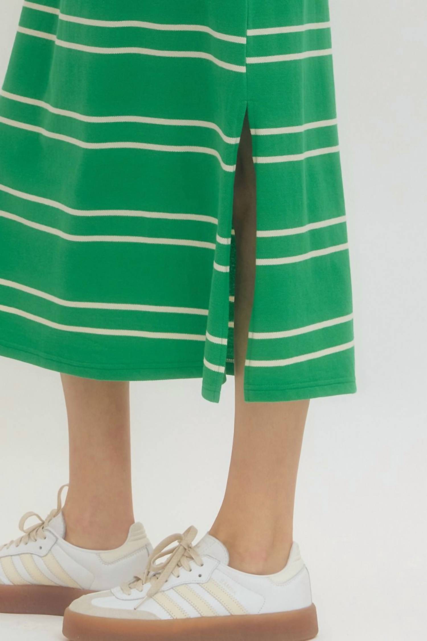 entro Polo Stripe Midi Dress in green - women's dress - view 5