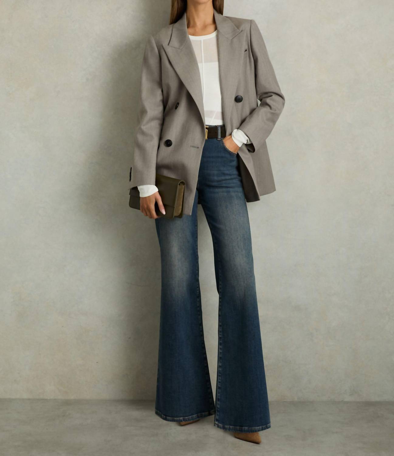Reiss - Darla Wool Oversized Double-Breasted Blazer