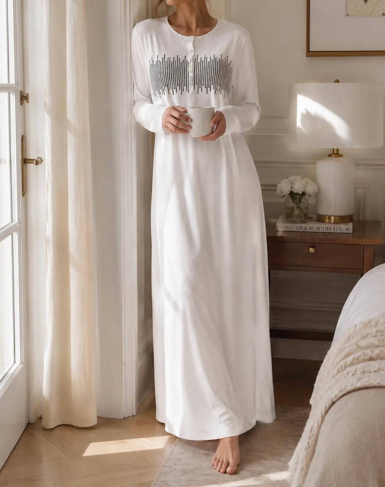 Velvette - Peruvian Pima Cotton Crystal Wave Nightgown