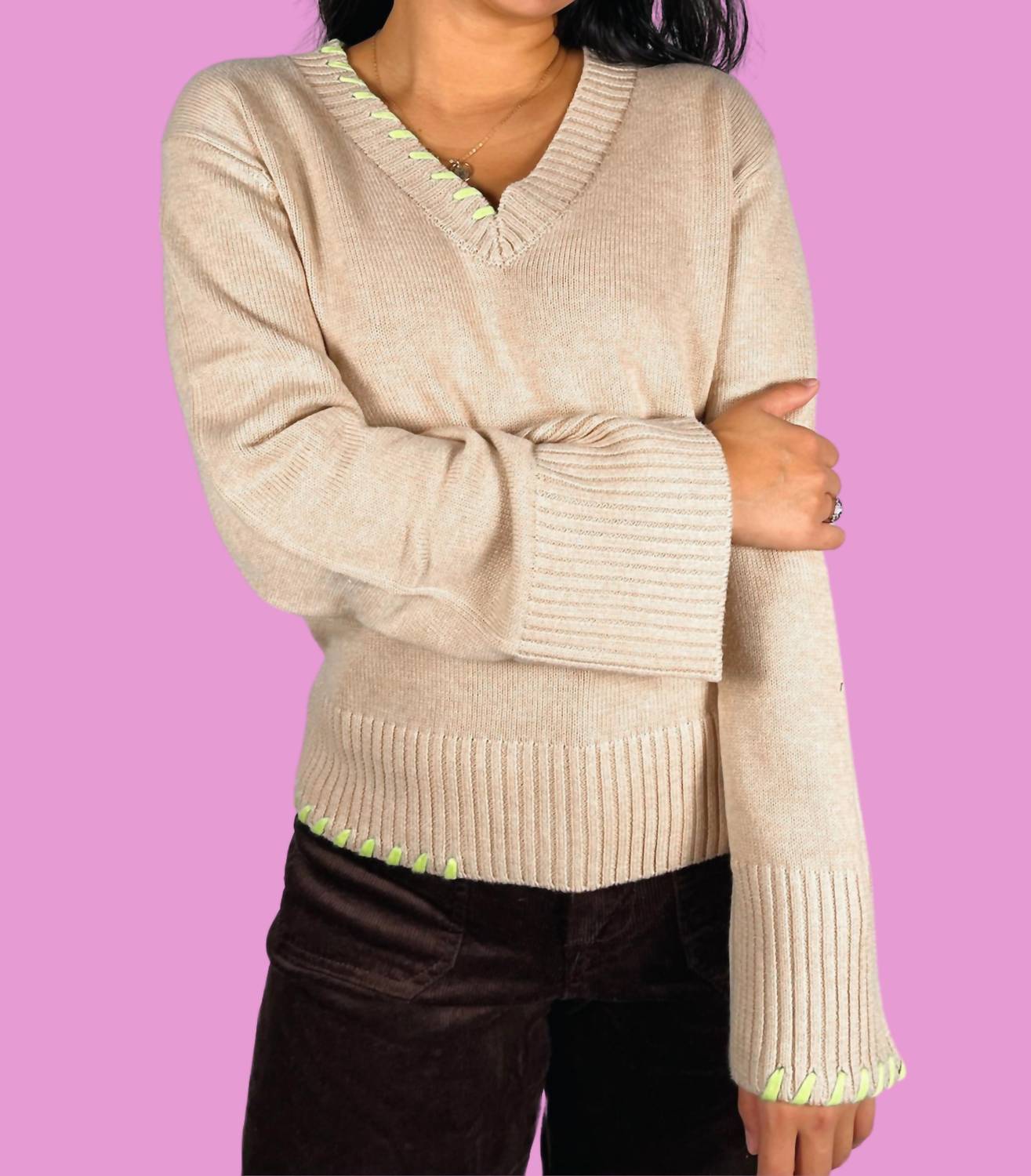 Brodie Cashmere - Parker Stitched Sweater