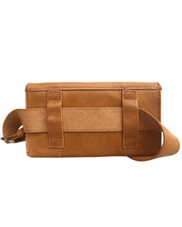 Roma Leathers Women's Sling Bag Fanny Pack in natural brown - women's bag - detail view