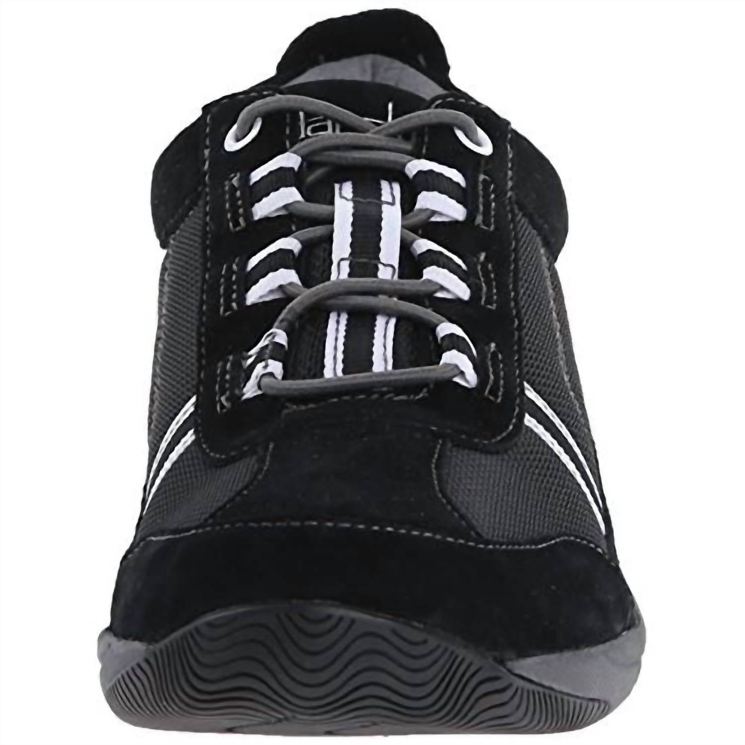 dansko Women's Helene Suede Sneaker in black white - women's sneaker - alternate view