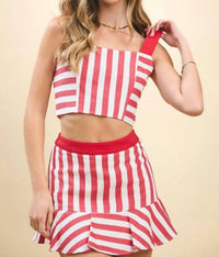 Tcec - The Ramona Striped Two Piece Skirt Set
