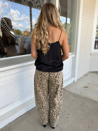 Miou Muse - Iris Leopard Barrel Leg Jeans