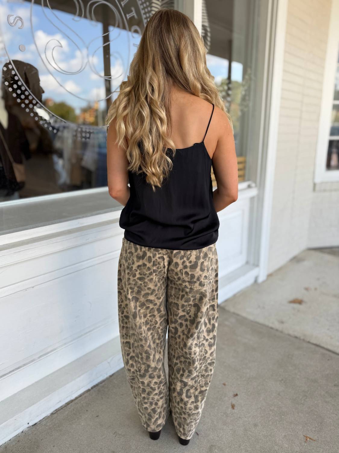 Miou Muse - Iris Leopard Barrel Leg Jeans