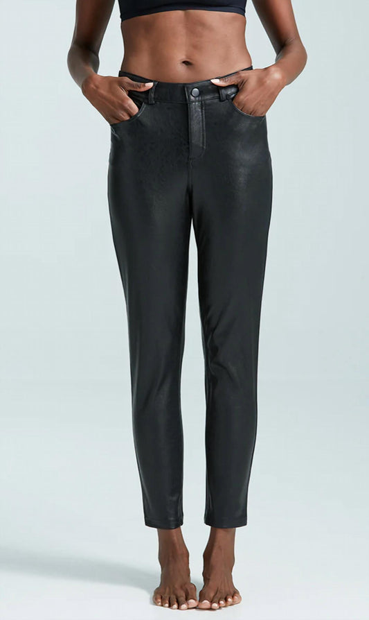 Faux Leather Five Pocket Pant