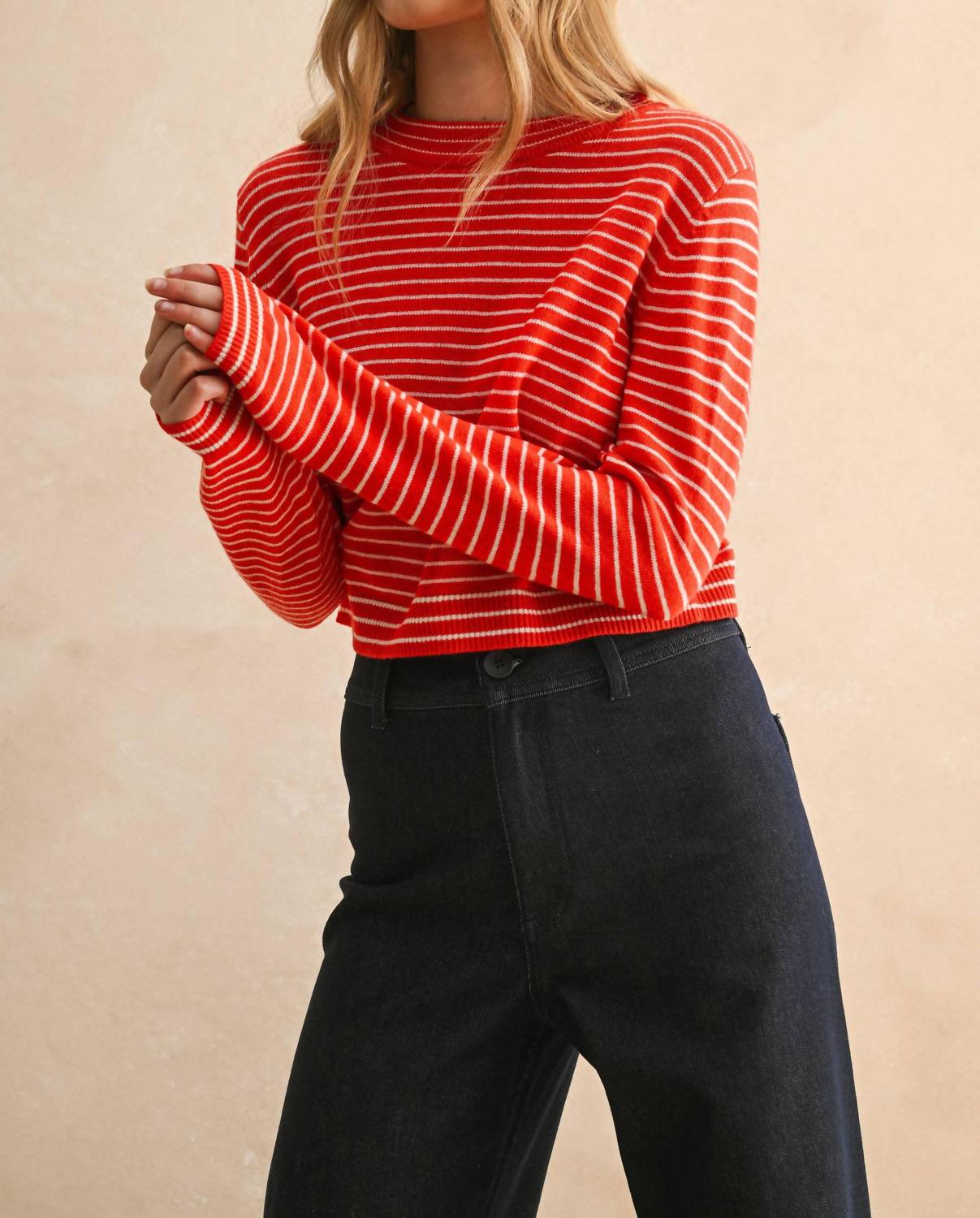 Miou Muse - Striped Sweater Top