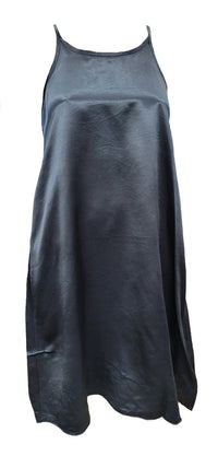 Pj Harlow - Ruby Satin Knee Length Gown With Spaghetti Straps & Gathered Back Ruby