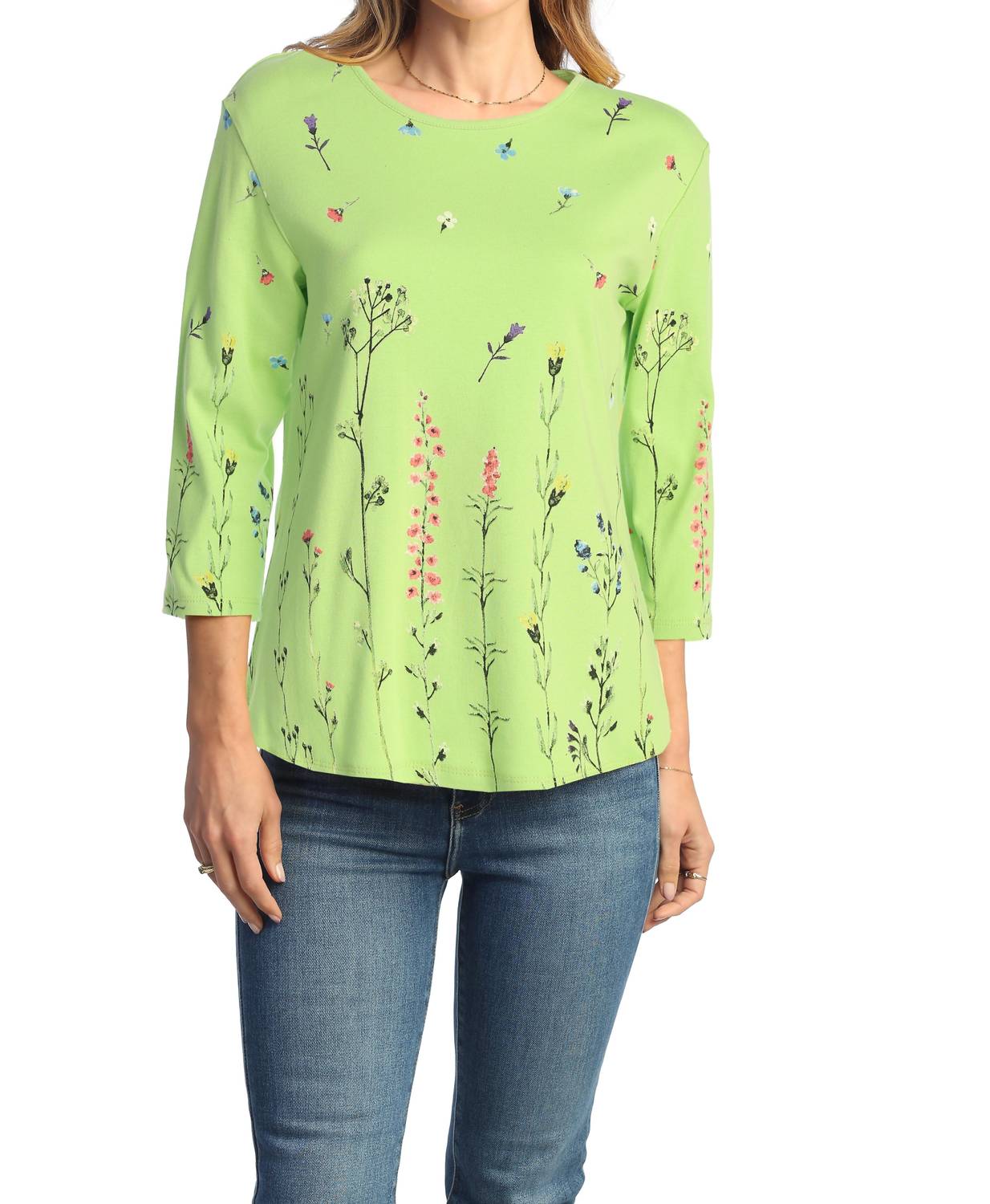 Jess & Jane - Calypso Printed Cotton Top - Plus