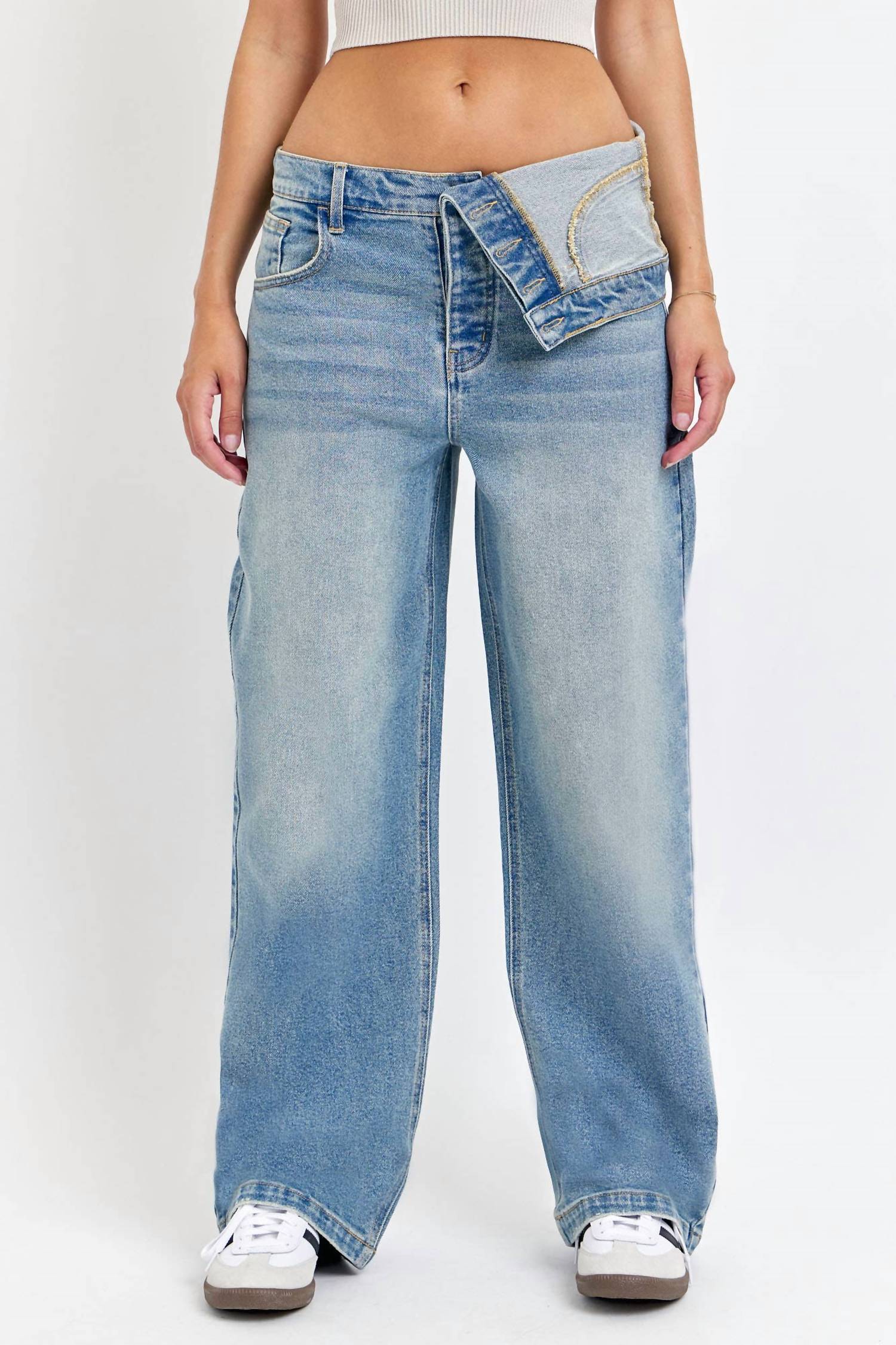 CELLO 90's Baby Asymmetric Waist Jeans in blue - women's jeans
